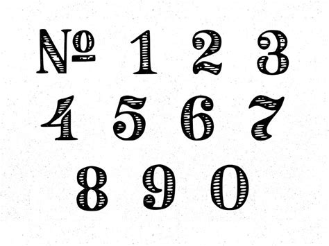 Vintage Numerals Lettering Vintage Numeral