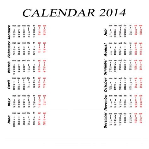 Calendario 2014 Stock De Foto Gratis Public Domain Pictures