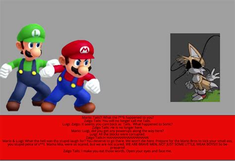 Mario And Luigi Vs Zalgo Tails By Pokepastaking On Deviantart