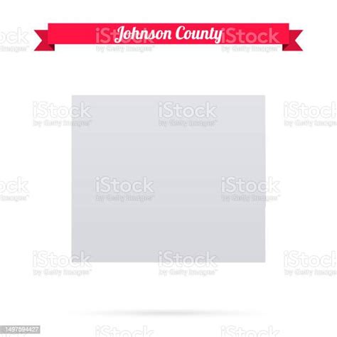 Johnson County Nebraska Map On White Background With Red Banner Stock