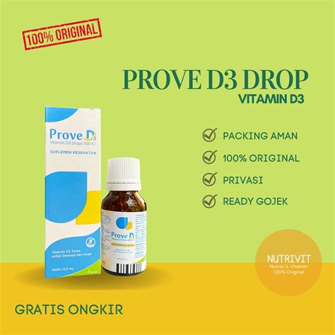 Jual Prove D3 Drop Vitamin D3 400 Iu Tetes 125 Ml Untuk Dewasa Dan