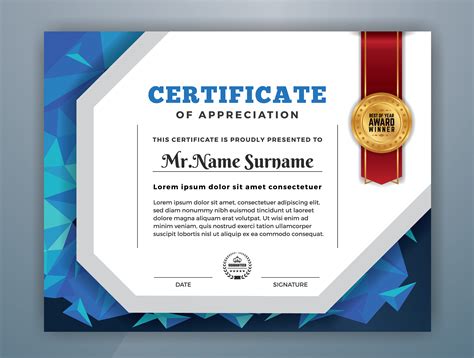 Multipurpose Professional Certificate Template Design Abstract Blue