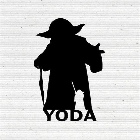 Master Yoda Jedi Master Star Wars Silhouette Svg Cutting Etsy