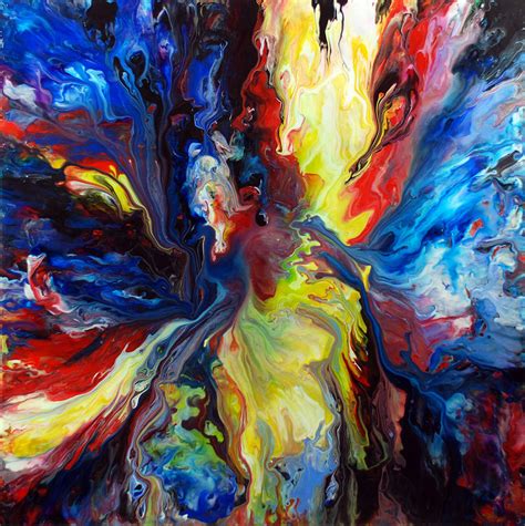 Colourful Acrylic Fluid Painting By Mark Chadwick On