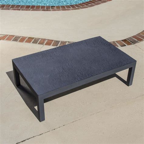 Save to favorites mikos black coffee table. Camellia Cast Aluminum Patio Coffee Table - Modern ...