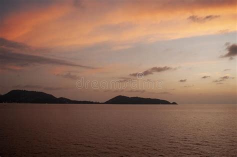 The Ocean View After The Sunset Patong Beach Thailand Stock Image