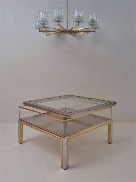 Get the best deals on lift top tables. Romeo Rega signed vintage coffee table sliding top display ...