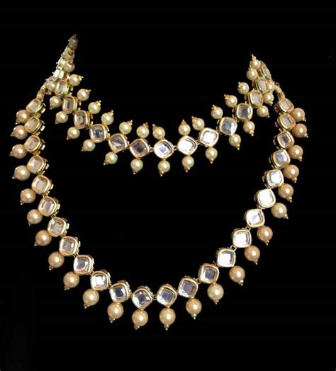 Buy Kundan And Double Pearl Choker Necklace Online
