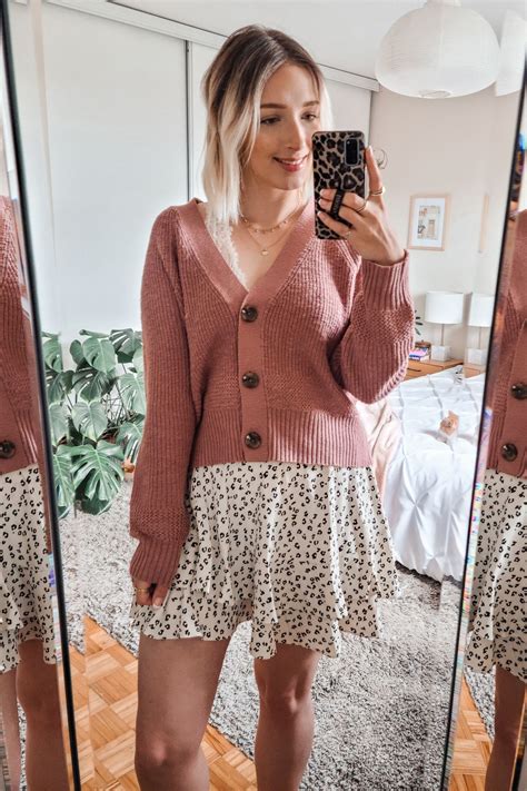 button up cardigan outfit for spring in 2023 cardigan outfits cropped cardigan outfit pink