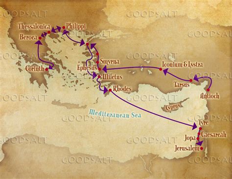 Pauls Missionary Journey Map Goodsalt