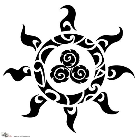 Sun Eternity Ciclicity Sun Triskel Original Polynesian Tattoo Design