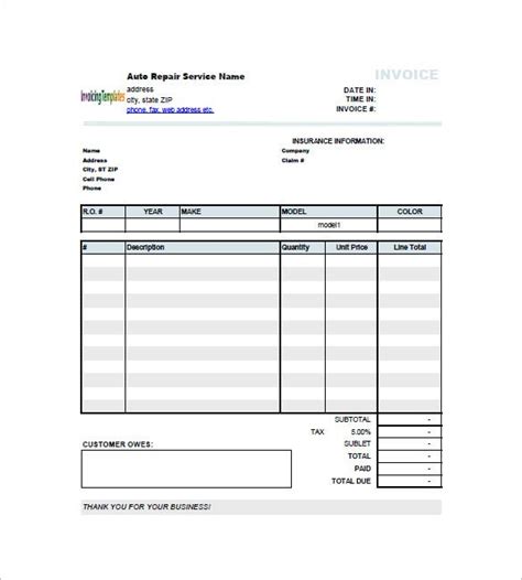 Garage repair invoices template invoice template. Car Invoice Template - 23+ Free Word, Excel, PDF Format ...