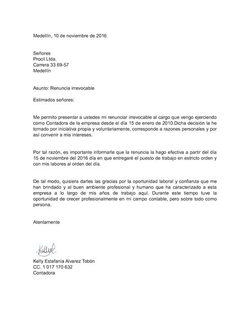 Por medio de la presente informo que el c. Calaméo - CARTA RENUNCIA IRREVOCABLE