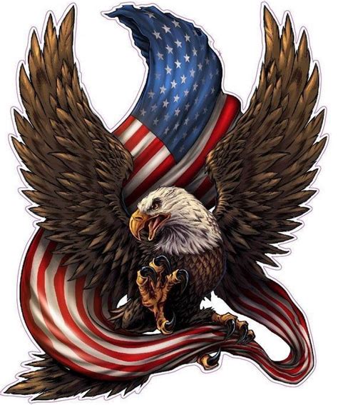 American Flag Art Americanflagart Eagle Holding American Flag Decals