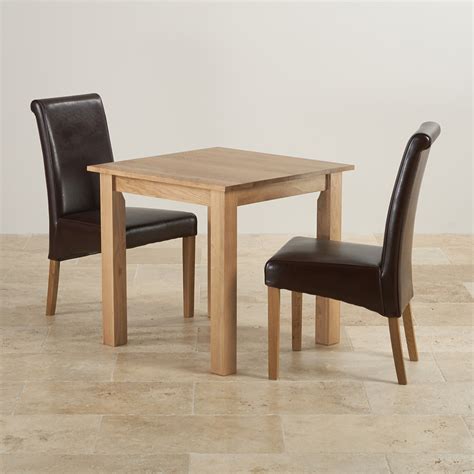 Simple living albury dining chairs (set of 2) brand simple living. Hudson Dining Set in Natural Oak - Table + 2 Leather Chairs