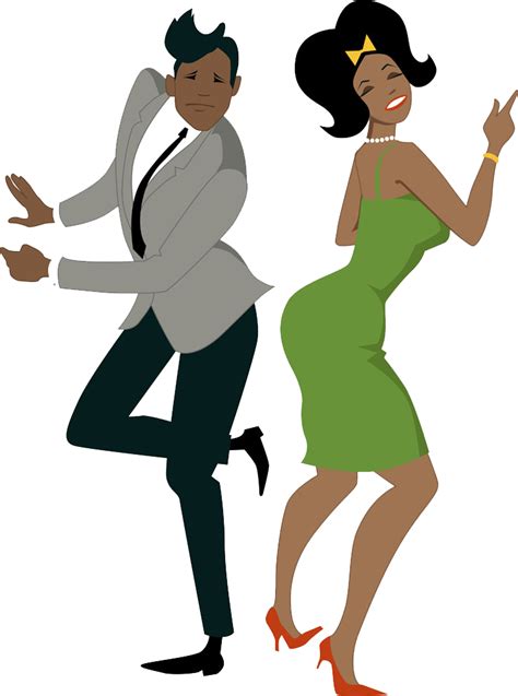 1960s 1950s Dance Twist African American Couple Dancing Clipart Png