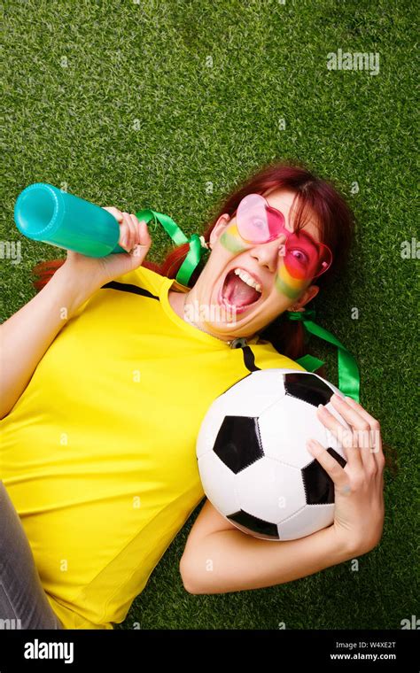 Soccer Fan Support Their Team And Celebrate Goal Stock Photo Alamy