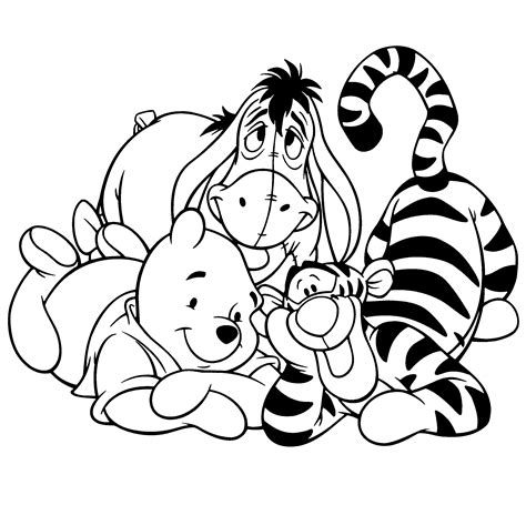 winnie pooh with friends coloring pages picture, winnie pooh with