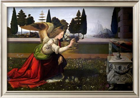 When tthe annunciation came to the uffizi in 1867, from the olivetan monastery of san bartolomeo, near florence, it was ascribed to domenico ghirlandaio, who was, like leonardo, an apprentice in. Angel Gabriel, From The Annunciation,(Detail) - Leonardo ...