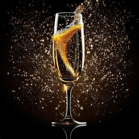 Premium AI Image Champagne Glass With Sparkling Champagne New Year