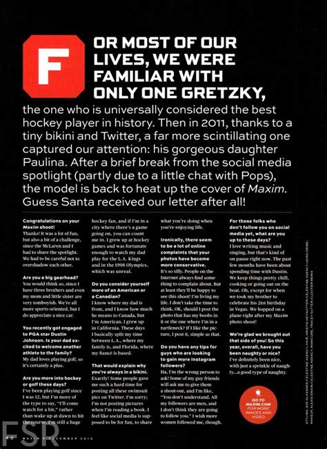 Paulina Gretzky Magazine Photoshoot For Maxim Magazine December 2013