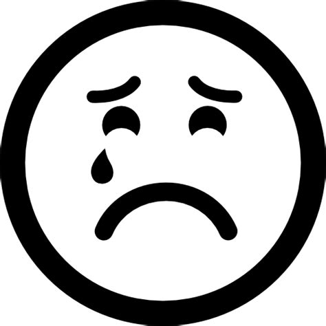 Rosto De Emoticon Triste E Sofrendo Chorando ícones De Interface Grátis