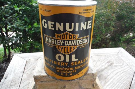 Original Harley Davidson Quart Metal Oil Can Gas Oil Service Station