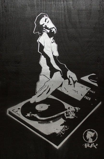The Dj Silhouette By Bua Aerosol On Wood Art Hiphop Dj Urban
