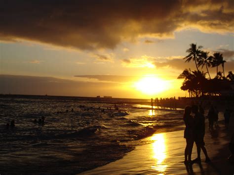 Waikiki Beach Sunset View World For Travel
