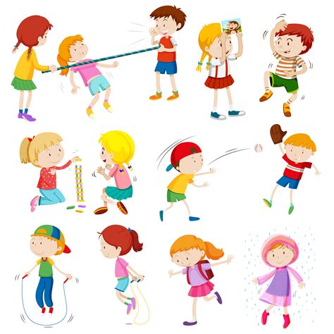 Children Doing Different Activities 298717 Vector Art At Vecteezy