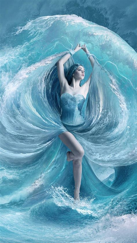 Sea Dress Fantasy Kunst Water Element Beautiful Fantasy Art Fantasy