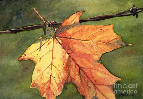 Leaf Painting River Painting Canvas Painting Diy Autumn Painting