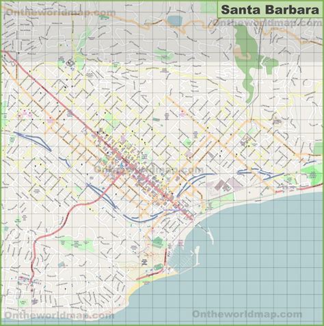 Large Detailed Map Of Santa Barbara