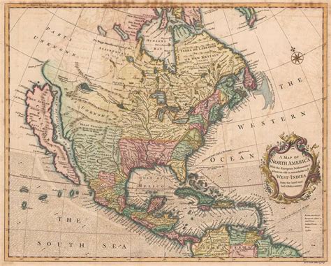 A Map Of North America With The European Settlements And Whatever Else