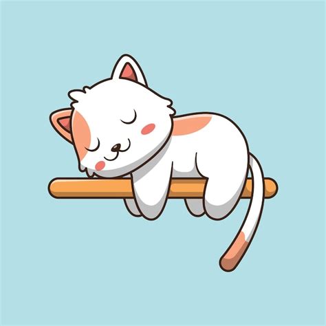 Premium Vector Cute Cats Sleeping On Wood