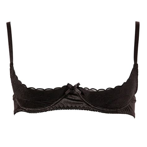 open bust 1 4 quarter cupless shelf bra women s sexy lingerie cottelli ebay