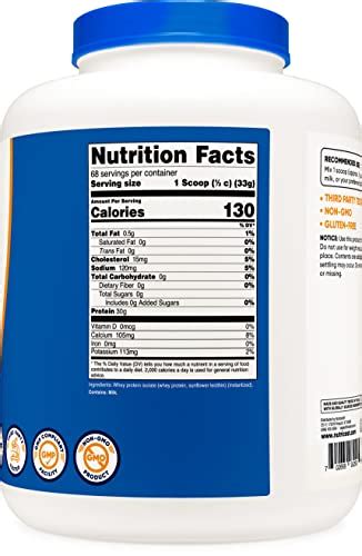 Nutricost Whey Protein Isolate Unflavored 5lbs