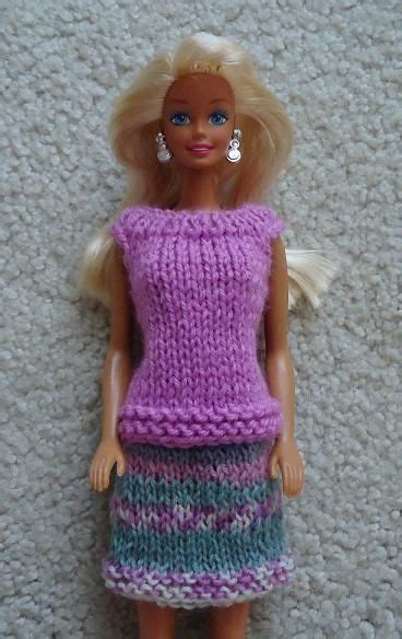 Handmade Knit Clothes For Barbie Fashion Doll 625 Ooak Skirt And Blouse