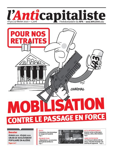 Lanticapitaliste N°511 La Une Et Le Sommaire Npa