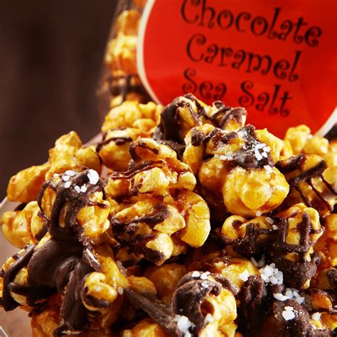 Our Caramel Popcorn Is Drizzled With Dark Chocolate And Sprinkled With