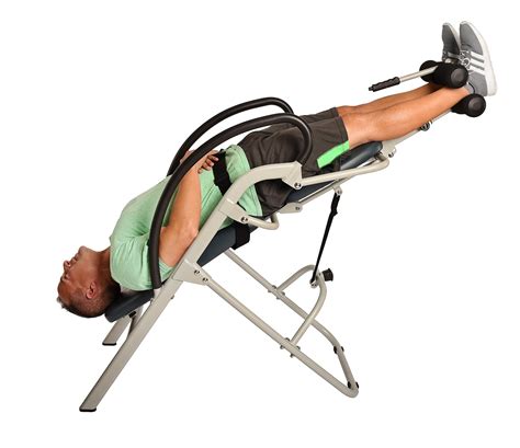 The seated inversion therapy system provides padded handlebar assists for easier inversion and easier return, leg lock features for extra security while inverted, a heavy steel construction frame, and skid resistant rubber floor protectors for maximum stability and security. Best Inversion Chair Reviews and Benefits - Home Gym Rat