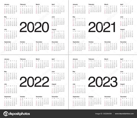 Yearly Calendar 2021 2022 2023