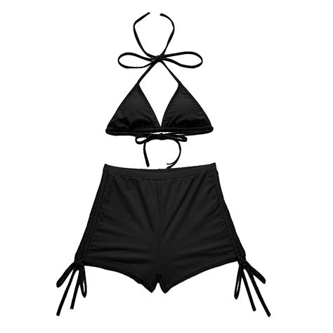 Reoriafee 2 Piece Tankini Swimsuits For Women Two Piece Set Sexy Bikini Split Boxer Swimwear