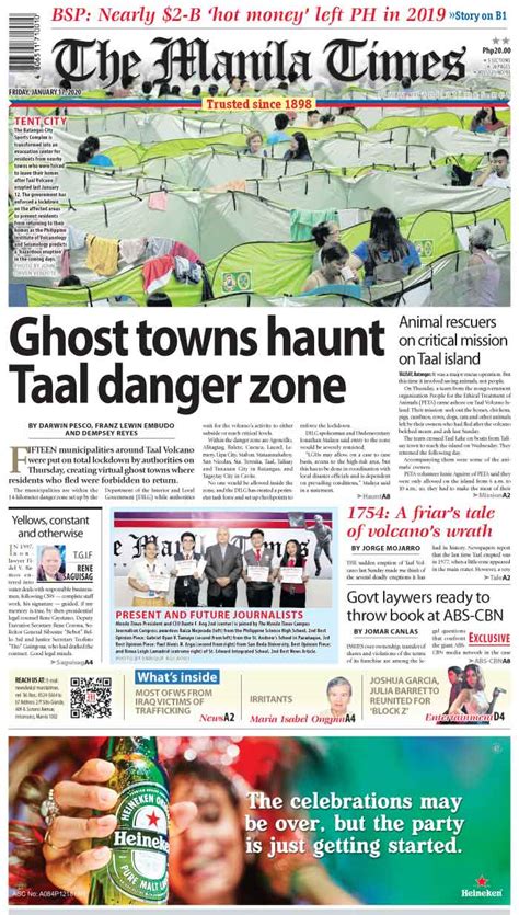It is also one of the oldest, having been keep up with the times. Today's Front Page January 17, 2020 - The Manila Times