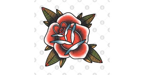 Traditional Rose Tattoo Color Sailor Jerry Tattoo Posters And Art