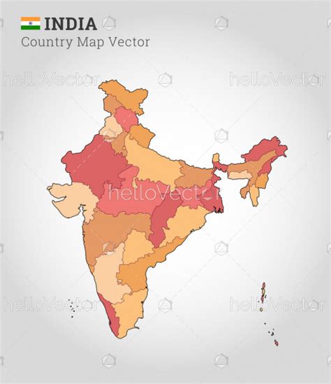 Vector Map Of India Political One Stop Map Gambaran