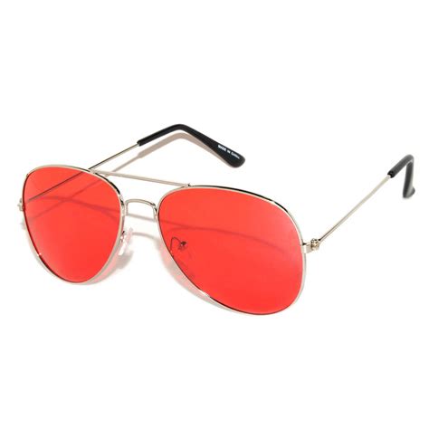 Owl ® Eyewear Aviator Sunglasses Colored Colored Lens Silver Frame One Dozen Online