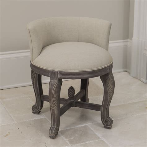 Vanity stool with low back in acrylic frame and legs also blue. Pearl Vanity Stool | Bathroom vanity chair, Furniture ...