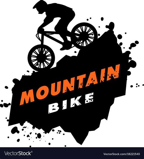 Mountain Bike Trials Emblem Vector Image On Vectorstock Mountain