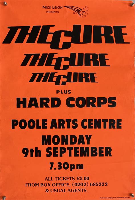 The Cure 1985 Concert Poster Vintage Movie Art